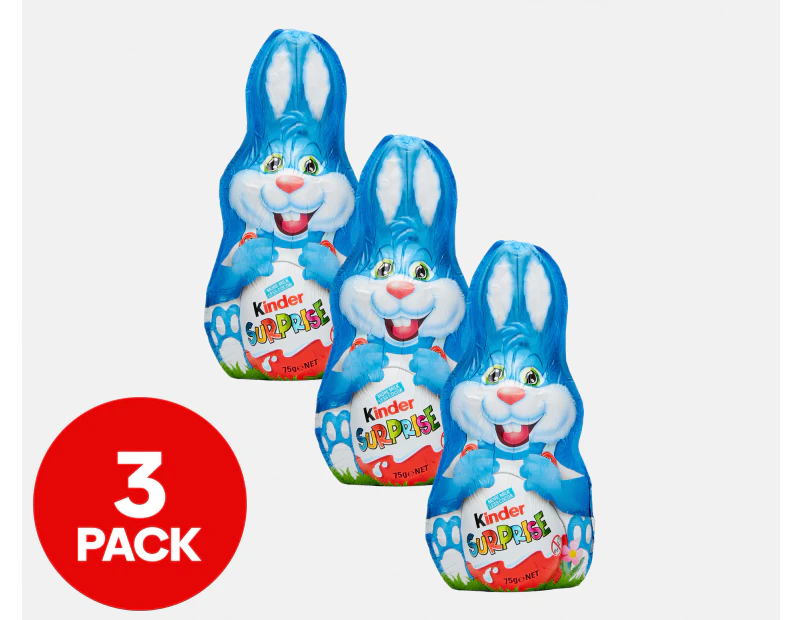 3 x Kinder Surprise Bunny Blue 75g