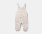 Gem Look Baby Sherpa Fleece Overall & Long Sleeve Tee Set - White/Multi