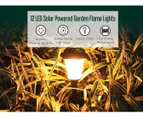 4pk 12 LED Solar Lights Garden Outdoor (Sydney Stock) Hexagon Flickering Flame Lights Lantern Patio Torch Waterproof