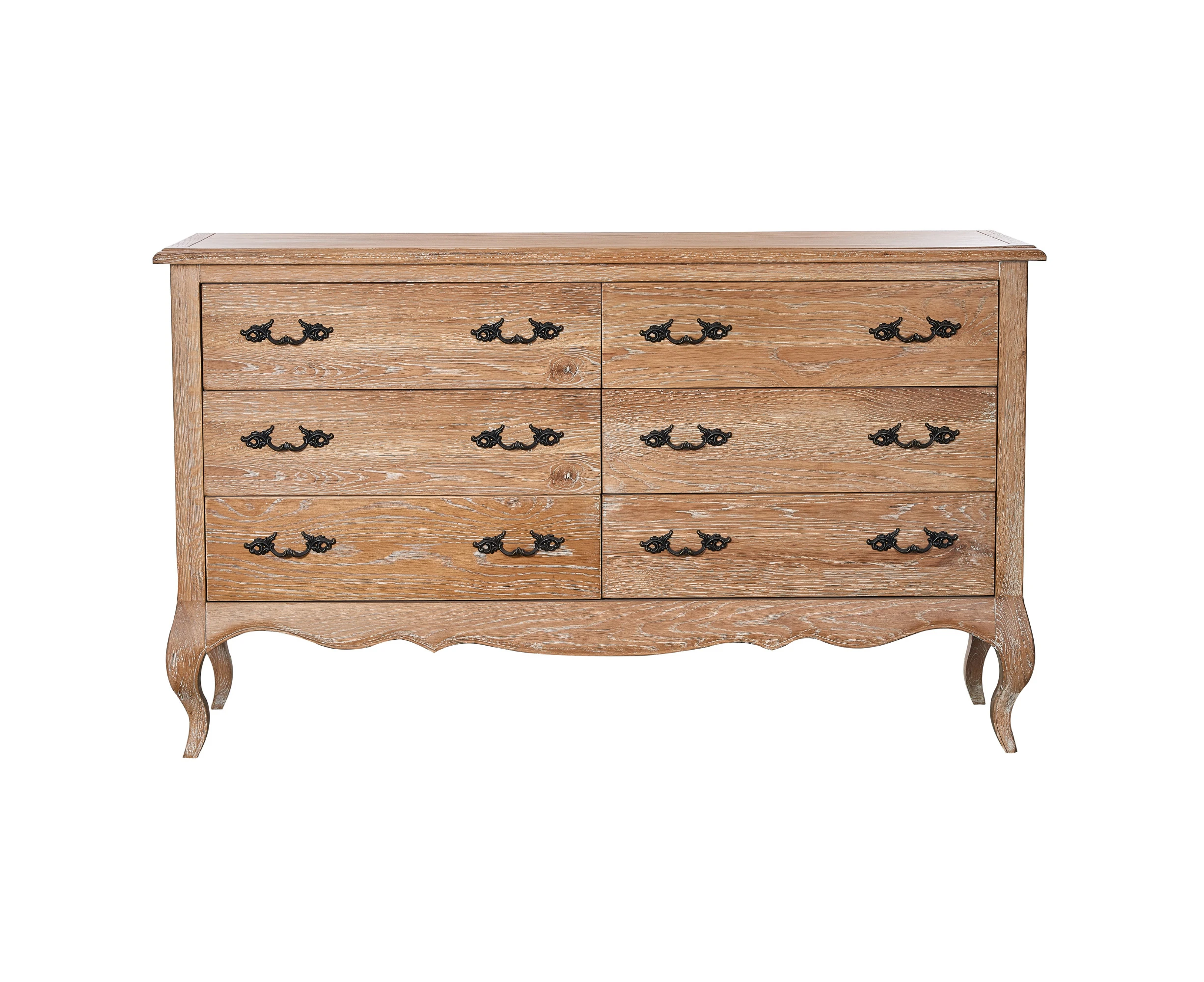 Bali Dresser 6 Chest of Drawers Storage Cabinet Oak