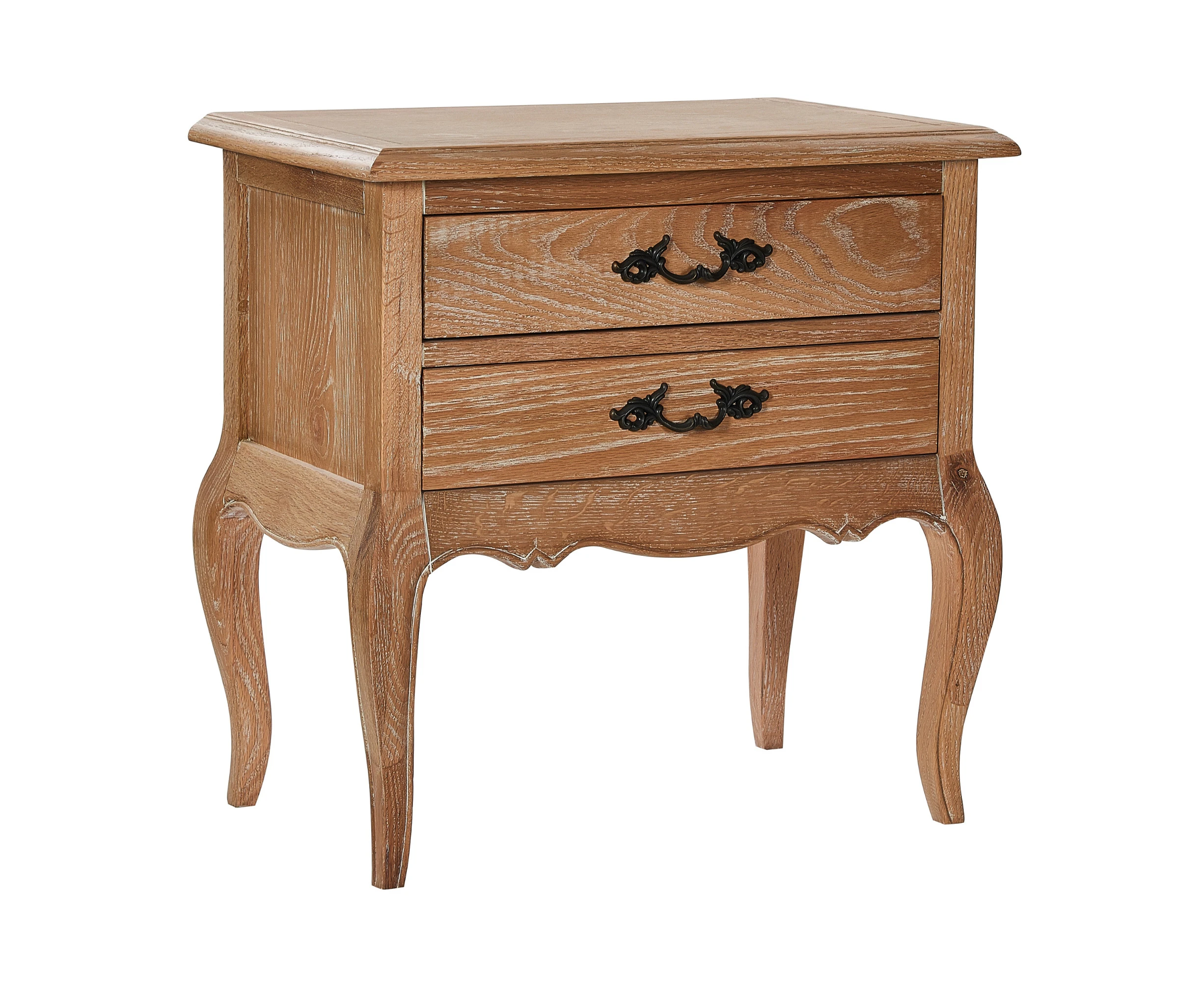 Bali Bedside Table 2 Drawers Storage Cabinet Shelf Side End Tables Oak