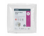 High Warmth Winter Wool Quilt, King Bed - Anko - White
