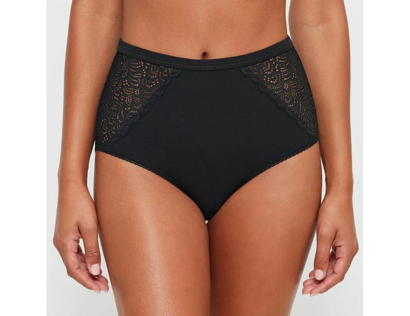 Target Australian Cotton and Lace Full Briefs - Black