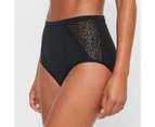 Target Australian Cotton and Lace Full Briefs - Black