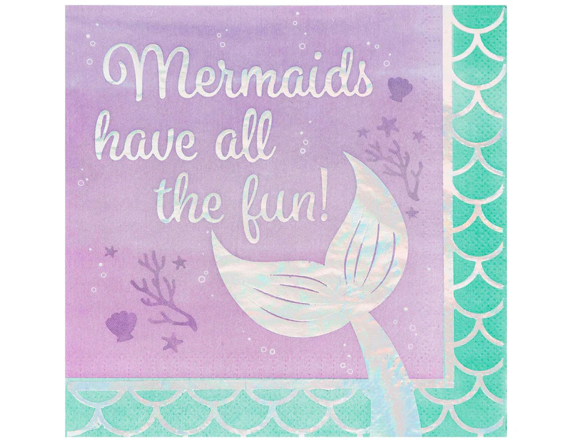 Mermaid Shine Mermaids Have All The Fun Large Napkins / Serviettes (Pack of 16)