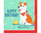 Dog Party Large Happy Birthday Napkins / Serviettes (Pack of 16)