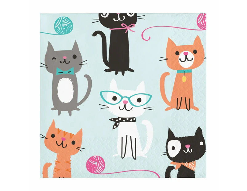 Purr-fect Party Small Napkins / Serviettes (Pack of 16)