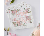 Ginger Ray Ditsy Floral Happy Birthday Large Napkins / Serviettes (Pack of 16)