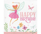 Fairy Forest Happy Birthday Large Paper Napkins / Serviettes (Pack of 16)