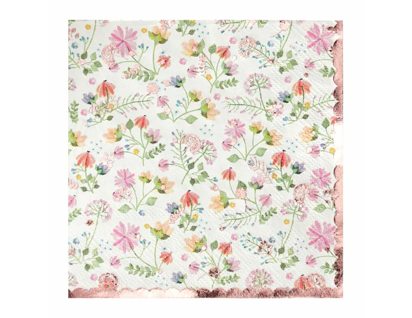 Ginger Ray Ditsy Floral Small Napkins / Serviettes (Pack of 16)