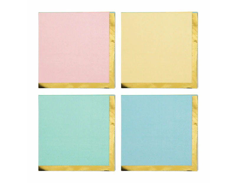 Pastel Celebrations Small Paper Napkins / Serviettes (Pack of 16)