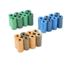 192 x ROLLS OF 20 DOGGY CLEAN UP BAGS Poop Printed Waste Bag 3 Assorted Colours Bulk Value Non Toxic