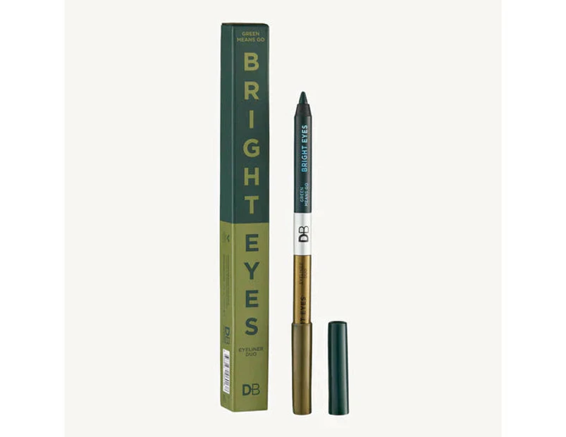DB Cosmetics Bright Eyes Pencil Duo Green Means Go