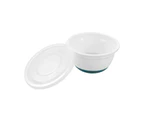 24 x PLASTIC LIDDED MIXING BOWLS with ANTI-SLIP BASE 2.7LT Food Safe 3 Assorted Colours Salad, Soup, Pasta, Meats, Fruit etc. Good for Party, Home Use