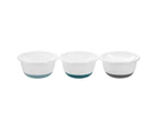 6 x PLASTIC LIDDED MIXING BOWLS with ANTI-SLIP BASE 4.5LT Food Safe 3 Assorted Colours Salad, Soup, Pasta, Meats, Fruit etc. Good for Party, Home Use