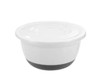 6 x PLASTIC LIDDED MIXING BOWLS with ANTI-SLIP BASE 4.5LT Food Safe 3 Assorted Colours Salad, Soup, Pasta, Meats, Fruit etc. Good for Party, Home Use