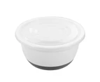 12 x PLASTIC LIDDED MIXING BOWLS with ANTI-SLIP BASE 4.5LT Food Safe 3 Assorted Colours Salad, Soup, Pasta, Meats, Fruit etc. Good for Party, Home Use
