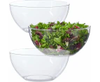 24 x CLEAR ACRYLIC REUSABLE SALAD BOWL 25cm Salad Fruit Mixing Serving Soup Bowl Parties Events Catering Lightweight Indoor Outdoor Dishwasher Safe