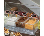 6 x ACRYLIC CHILLED 4 SECTION SERVING ICE BOX w/ FLIP LID Salad Fruit Condiments Fruit Mixing Decor Parties Events Catering Lightweight Indoor Outdoor