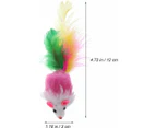 48 x FEATHER-TAIL PLUSH MOUSE CATS TOY Interactive Chaser Teaser Play Kitten Fun Toy Exercise Play Bonding Mental Stimulation Prevent Boredom