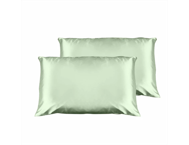 Casa Decor Luxury Satin Pillowcase Twin Pack Size With Gift Box Luxury Sage Green