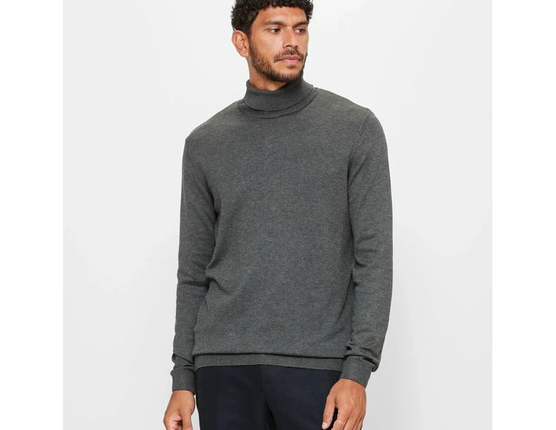 Roll Neck Knit Jumper - Preview - Grey