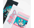 Hatsune Miku Girls Crew Socks 3 Pack - Multi