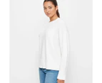 Slouchy Crew Neck Jumper - Lily Loves - White