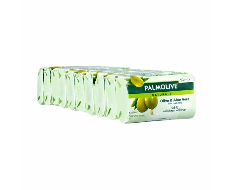 Palmolive Naturals Moisture Care Bar Soap, Olive & Aloe Vera - 10 Pack