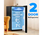 ADVWIN 128L Compact Fridge Freezers Reversible Door Portable Refrigerator Fresh Beverage Snacks Living Room Office Black