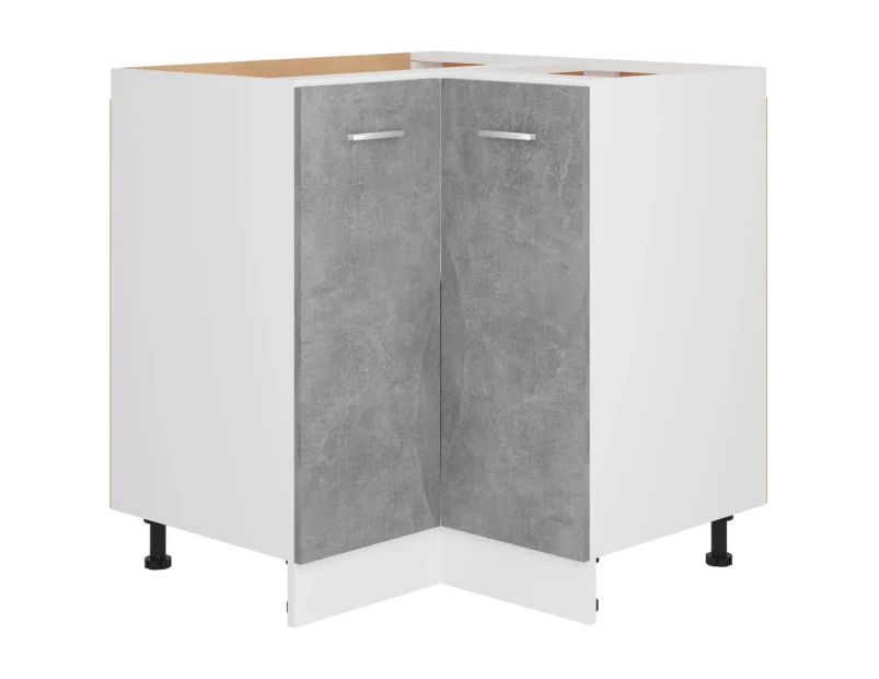 vidaXL Corner Bottom Cabinet Concrete Grey 75.5x75.5x81.5 cm Engineered Wood