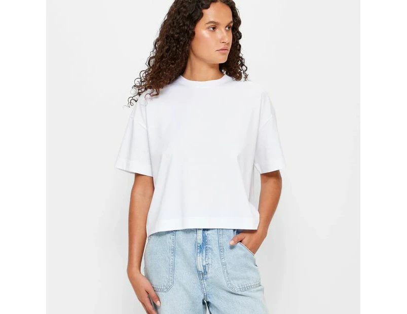 Target Boxy Crop T-Shirt - White