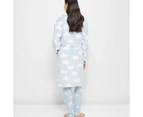 Target Cosy Jacquard Sleep Dressing Gown - Blue