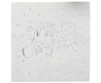 Merry Christmas Metallic Star Silver Lunch Napkins 20 Pack
