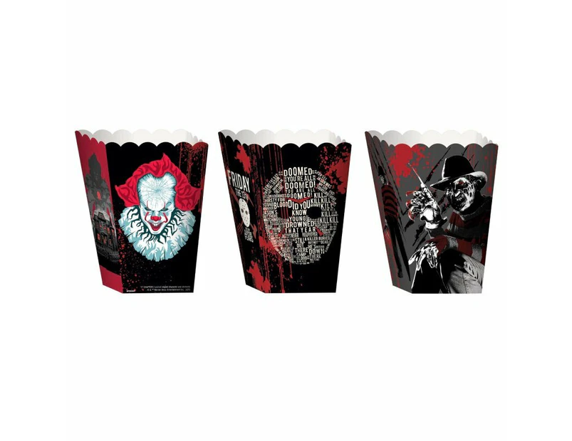 Halloween Horror Popcorn Boxes Assorted Designs 8 Pack