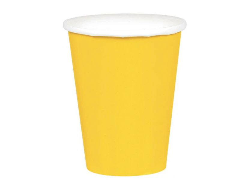 Sunshine Yellow Paper Cups 20 Pack