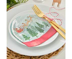 Merry Little Christmas Shaped Paper Napkins 16 Pack