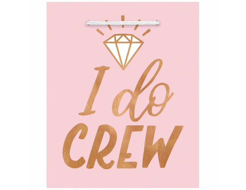 Blush Wedding Small Gift Bags "I Do Crew" Hot Stamped 6 Pack