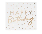 Happy Birthday Gold Foiled Lunch Napkins 16 Pack
