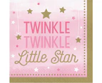 Twinkle Twinkle One Little Star Girl Lunch Napkins 16 Pack