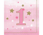 Twinkle Twinkle One Little Star 1st Birthday Girl Lunch Napkins 16 Pack