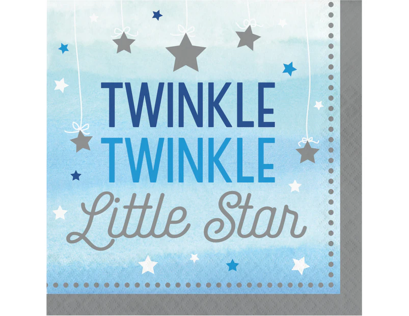 Twinkle Twinkle One Little Star Boy Lunch Napkins 16 Pack