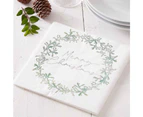 Merry Christmas Lunch Napkins 16 Pack