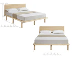 Lifely Cali Natural Wooden Pinewood Bed Frame