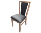 Fairmont 6pc Set Dining Chair PU Leather Seat Padded Back Solid Oak Timber Wood