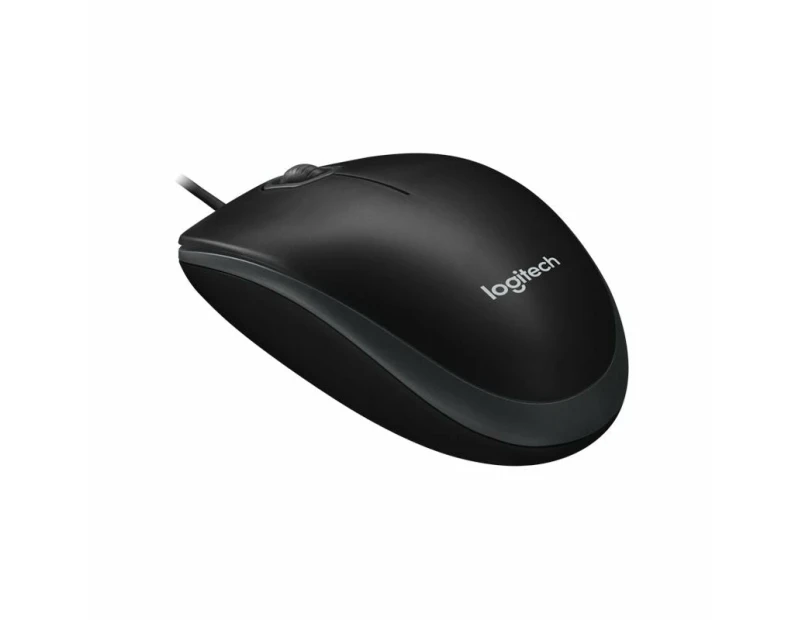 Logitech B100 Optical USB Mouse 800dpi for PC Laptop Mac Tux Full Size Comfort smooth mover 3yr