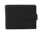 Pierre Cardin Rustic Leather Men's Wallet in Black in Black