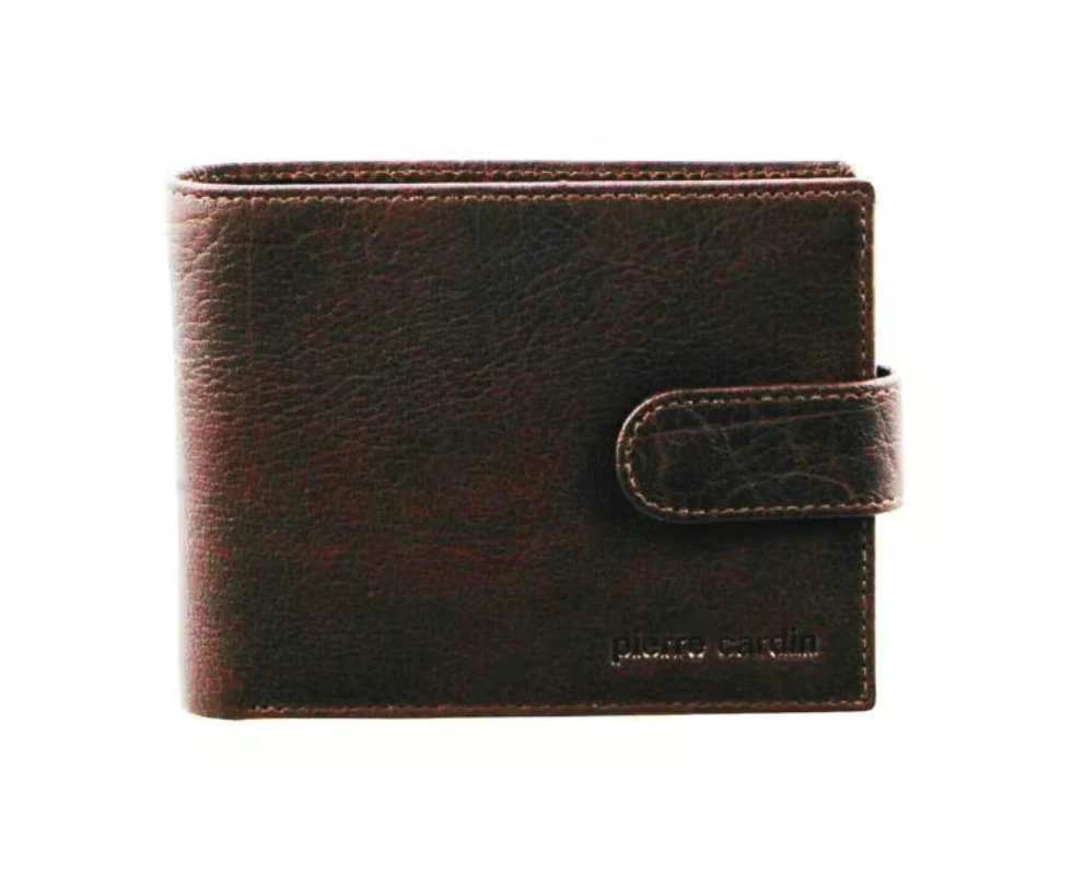 Pierre Cardin Rustic Leather Men's Wallet in Chestnut