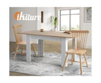 Oikiture 2x Dining Chairs Minimalist Vertical Back Chair Wooden Home Rubber Wood