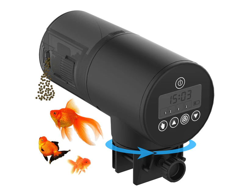 ADVWIN Automatic Fish Feeder Aquarium Food Dispenser Timer USB Rechargeable